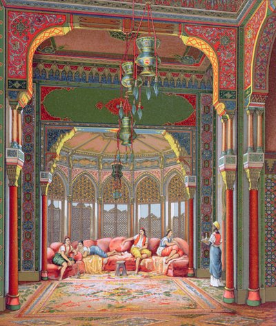 Interieur van een harem in Turkije, c.1880 door French School