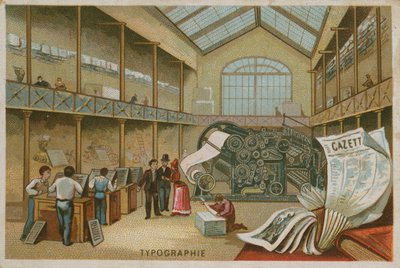 Interieur van een drukkerij door French School