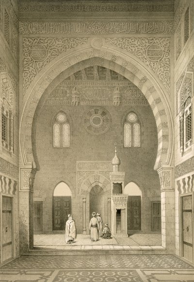 Interieur van de moskee van Qaitbay, Caïro door French School
