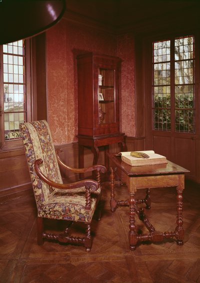 Interieur van de studeerkamer van Honoré de Balzac in zijn huis in rue Raynouard door French School