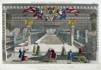 Interieur van de wapenwinkel van Parijs (Arsenal de Paris) door French School