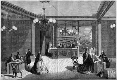 Interieur van een parfumeriewinkel in Frankrijk door French School
