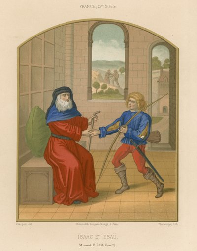 Isaak en Esau door French School