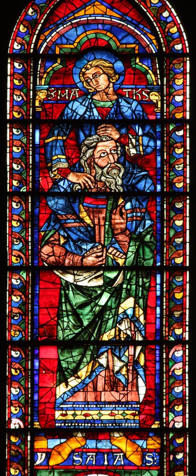 Jesaja met St. Mattheüs op zijn schouders door French School