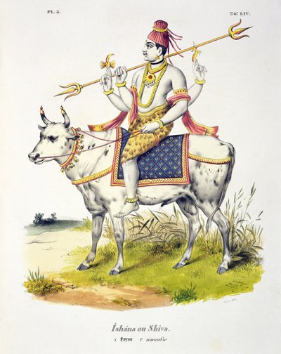 Ishana of Shiva, gegraveerd door C. de Motte door French School