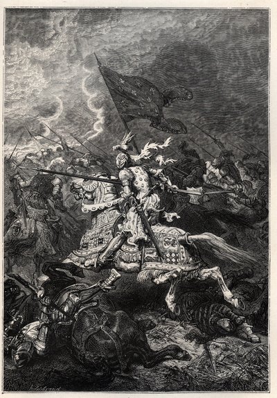 Italiaanse Oorlogen - Slag bij Fornovo - Liga van Venetië verslagen door Franse koning Karel VIII - 1e Italiaanse Oorlog - Slag bij Fornovo (Italië) onder Karel VIII 6 juli door French School