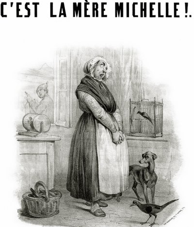 Het is moeder Michelle!... komisch lied, lithografie door French School