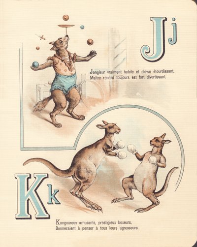 J K: Vrolijke vos, jongleur, kangoeroe, kickboksen door French School