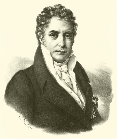 Jacques-Louis David, portret (gravure) door French School