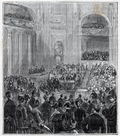 Jacques Babinet (1794 - 1872), Franse natuurkundige en astronoom op de plechtige bijeenkomst van de vijf Academies in 1840 - Gravure in 