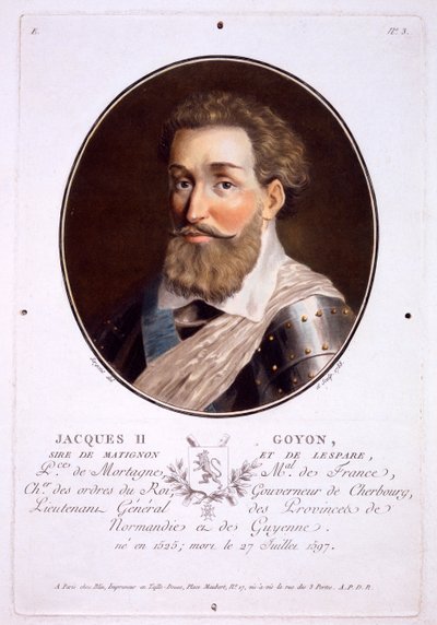 Jacques II Goyon, uit Portraits des grands hommes, femmes illustres, et sujets memorables de France, gepubliceerd 1787-92 door French School
