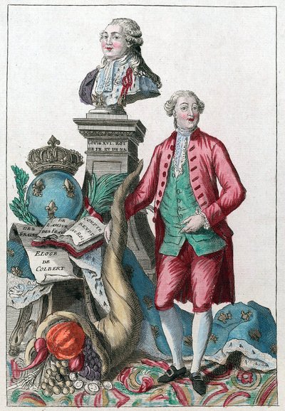 Jacques Necker (1732-1804) - Grote Necker, uw wijze voorzichtigheid, zal onze harten vervullen; u brengt overvloed terug, onder het welbehagen van Lodewijk XVI - Hoorn des overvloeds door French School