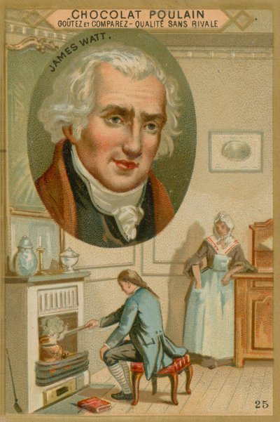 James Watt, Chocolat Poulain handelskaart door French School