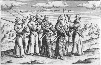Japanse edelman met escorte, ca. 1660 door French School