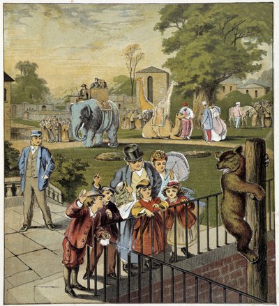 Dierentuin - in "Winkel van Kleine Kinderen: op vakantie", ed. Hachette, n.d., ca. 1900 door French School