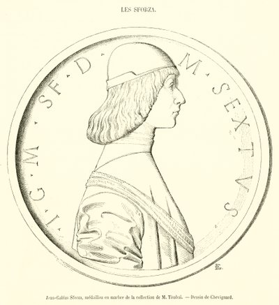 Jean-Galeas Sforza, marmeren medaillon uit de collectie van M Timbal door French School