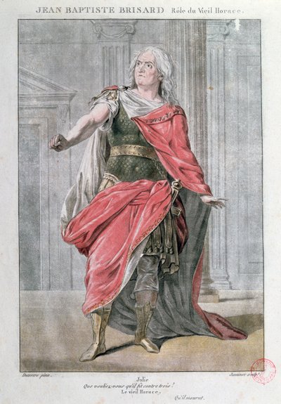 Jean Baptiste Brisard in de rol van Vieil Horace in de tragedie Horace door Corneille door French School