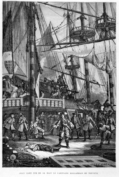 Jean Bart doodt de Nederlandse kapitein van Neptune met zijn hand - in 