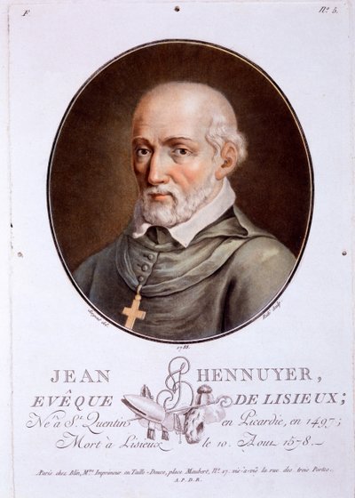 Jean Hennuyer, Bisschop van Lisieux, uit Portraits des grands hommes, femmes illustres, et sujets memorables de France, gepubliceerd 1787-92 door French School