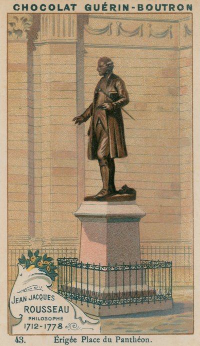 Jean Jacques Rousseau, Filosoof, 1712-1778, Opgericht op Place du Panthéon door French School