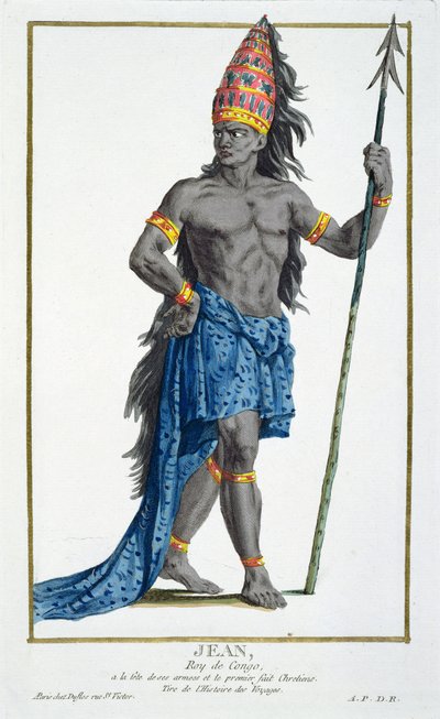 Jean, Koning van Congo, gegraveerd door Pierre Duflos (1742-1816), 1780 (kopergravure) door French School