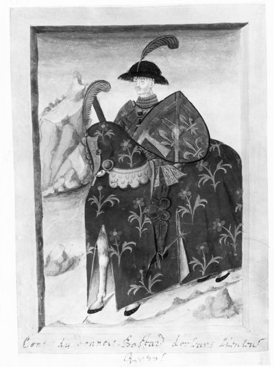 Jean de Dunois, de Bastaard van Orléans (litho) door French School