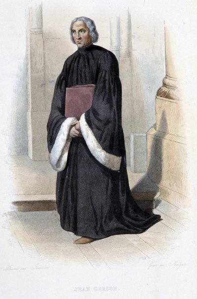 Jean de Gerson, Franse prediker en theoloog (1363-1429) - in "Le Plutarque francais", door Mennechet, Parijs door French School