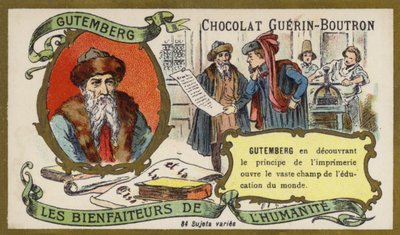 Johannes Gutenberg, Duitse graveur, uitvinder en drukker door French School