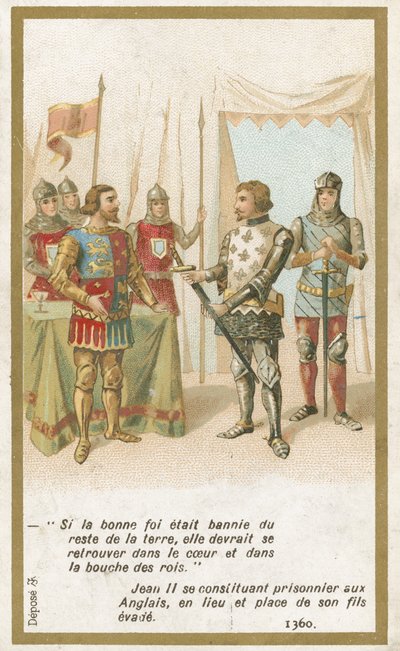 Jan II, koning van Frankrijk, gevangene van de Engelsen, 1360 door French School