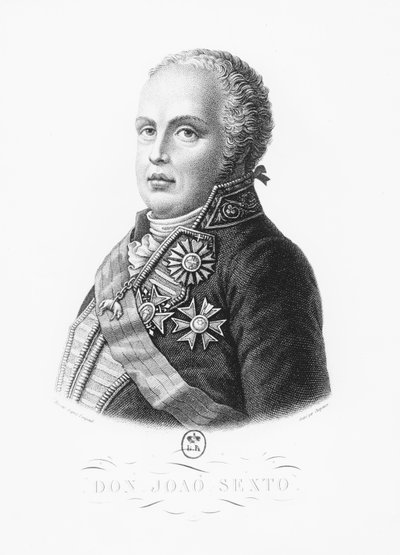 Jan VI van Portugal (gravure) door French School