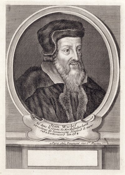 John Wycliffe, gegraveerd door Daumont, Parijs door French School
