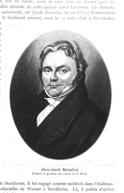 Jons Jakob Berzelius (1779-1848) naar een gravure van F. Bolt door French School