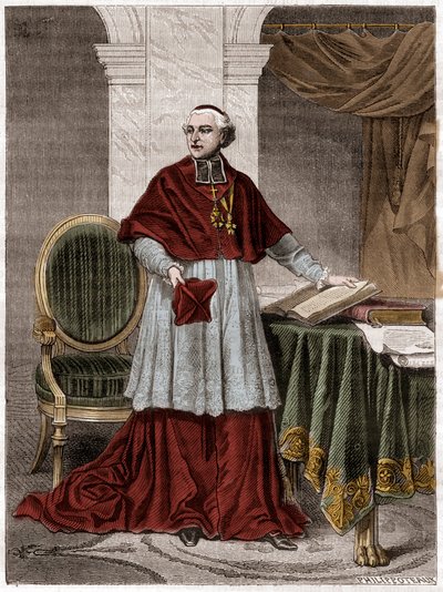 Joseph Fesch (1763-1839), Franse kardinaal - gravure 1879 - Portret van kardinaal Joseph Fesch, oom van Napoleon Bonaparte (1763-1839) - in 