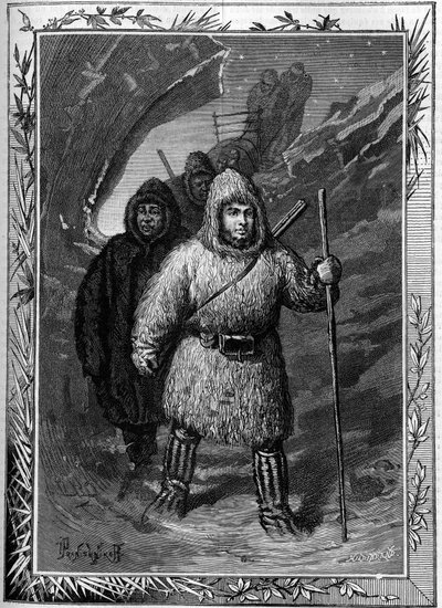 Joseph Rene Bellot (1826-1853) vertrok om kapitein William Kennedy te zoeken bij Leopold in Hudson Bay. Gravure in het illustere tijdschrift 
