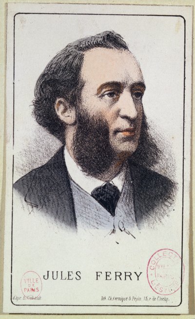 Jules Ferry. illustratie voor een schoolboek. eind 19e eeuw door French School
