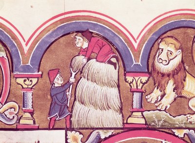 Juli: Het oogsten van het hooi, uit het Psalter van St. Elizabeth door French School