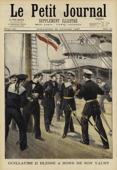 Kaiser Wilhelm II van Duitsland gewond aan boord van zijn jacht, 1897 door French School