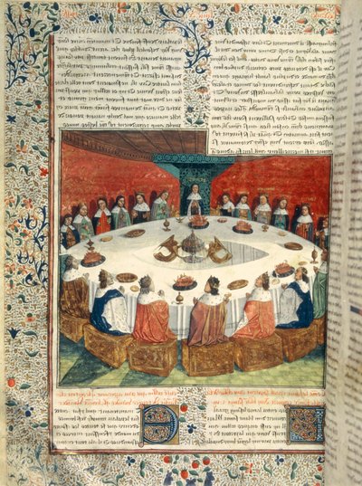 De Ronde Tafel van Koning Arthur en de Heilige Graal door French School