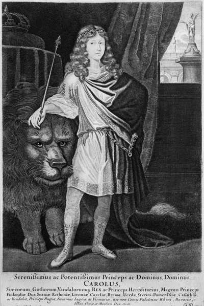 Koning Karel XII (1682-1718) van Zweden, eind 17e eeuw door French School