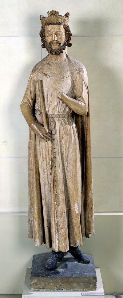 Koning Childebert I (497-558) uit de Abdij van Saint-Germain-des-Prés, ca. 1239-44 (kalksteen) door French School