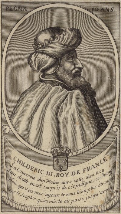 Koning Childerik III van de Franken door French School
