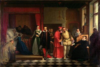Koning Frans II (1544-60) op zijn Sterfbed, 1865 door French School