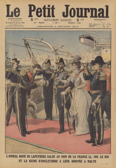 Koning George V en koningin Mary in Malta door French School