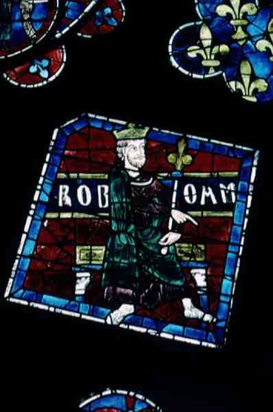 Koning Roboham (detail) uit het noordelijke roosvenster, ca. 1223 door French School