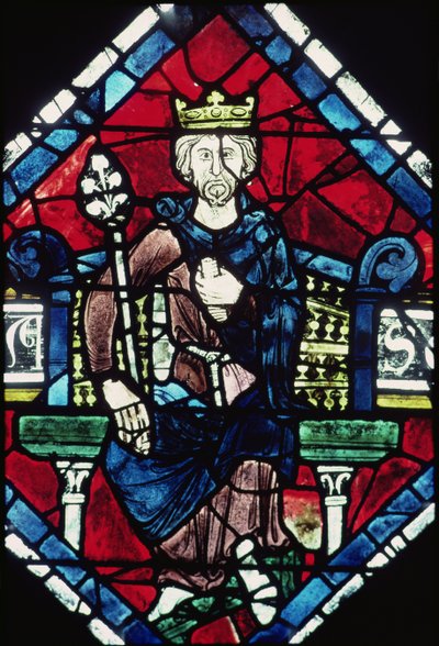 Koning van Juda, detail (noord roosvenster, c.1223) door French School