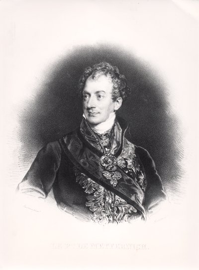 Klemens Wenzel Nepomuk Lothar (1773-1859) Prins van Metternich-Winneburg, c.1815 door French School