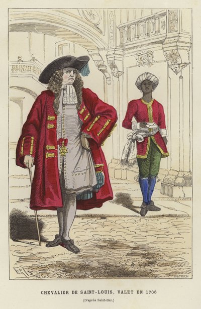 Ridder van de Orde van Sint Lodewijk, en een bediende, 1706 door French School