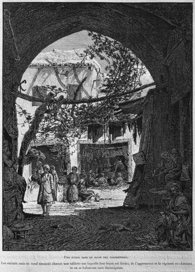 Koranschool in de schoenmakersbazaar, uit La Terre Sainte van Victor Guerin, 1884 door French School