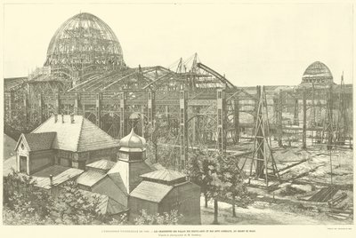 De Wereldtentoonstelling van 1889, De Spanten van de Paleizen van Schone Kunsten en Vrije Kunsten, op het Champ de Mars, Naar de fotografie van M Godefroy door French School