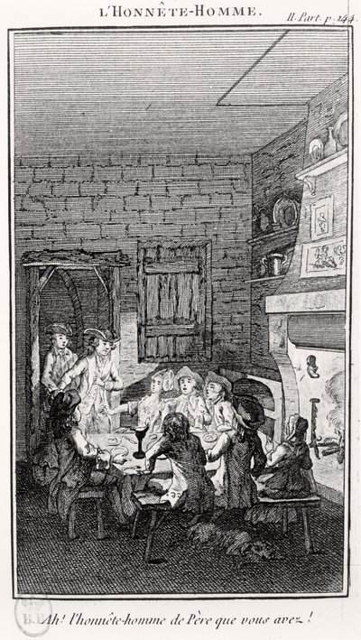 De eerlijke man (gravure) door French School